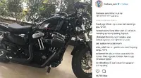 Harley-Davidson Sportster Forty-Eight punya Sule ini sangat lekat dengan karakter low slung dark custome dengan gaya motor bertenaga. (Instagram @ferdinan_sule)