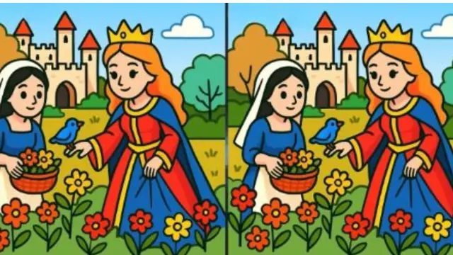 Temukan 3 Perbedaan Gambar Ratu Memetik Bunga, Uji Fokus dalam 27 Detik
