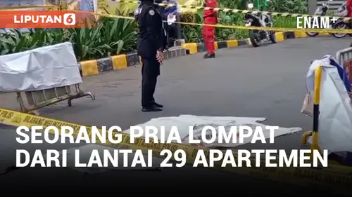 VIDEO: Pria Bertelanjang Dada Lompat dari Lantai 29