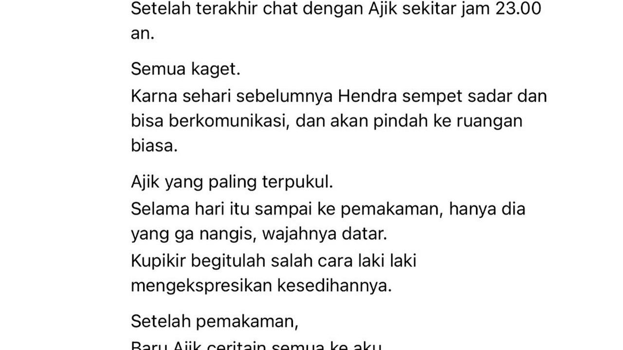 Cerita Haru Pria Bangun dari Koma Dikira Sehat Ternyata Pamitan Terakhir, Kisahnya Bikin Mewek