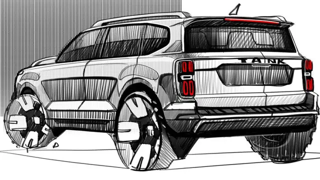 Sketsa SUV premium Tank 600 (carscoops)
