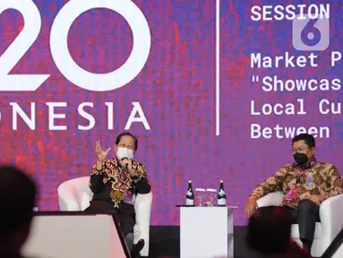 Presiden Direktur BCA Jahja Setiaatmadja saat pemaparan G20 Side Event Series di JCC, Jakarta, Rabu (16/02/2022).  G20 Side Event Series mengusung tema Managing Risk of the Exit Policy Dynamic Through More Diversified Currency to Support Global Trade and Investment. (Liputan6.com/HO/BCA)
