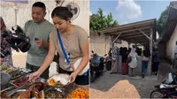6 Potret Istri Young Lex Jual Makanan ala Warung Sunda, Ramai Diserbu Pembeli