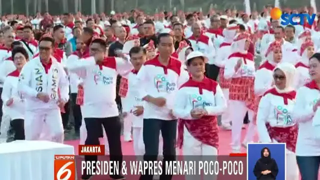 Serunya Jokowi - JK Bareng Ibu Negara Menari Poco-Poco