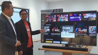 Samsung dan Vidio.com umumkan kemitraan untuk konten di dalam smart TV. (Liputan6.com/ Agustinus Mario Damar)