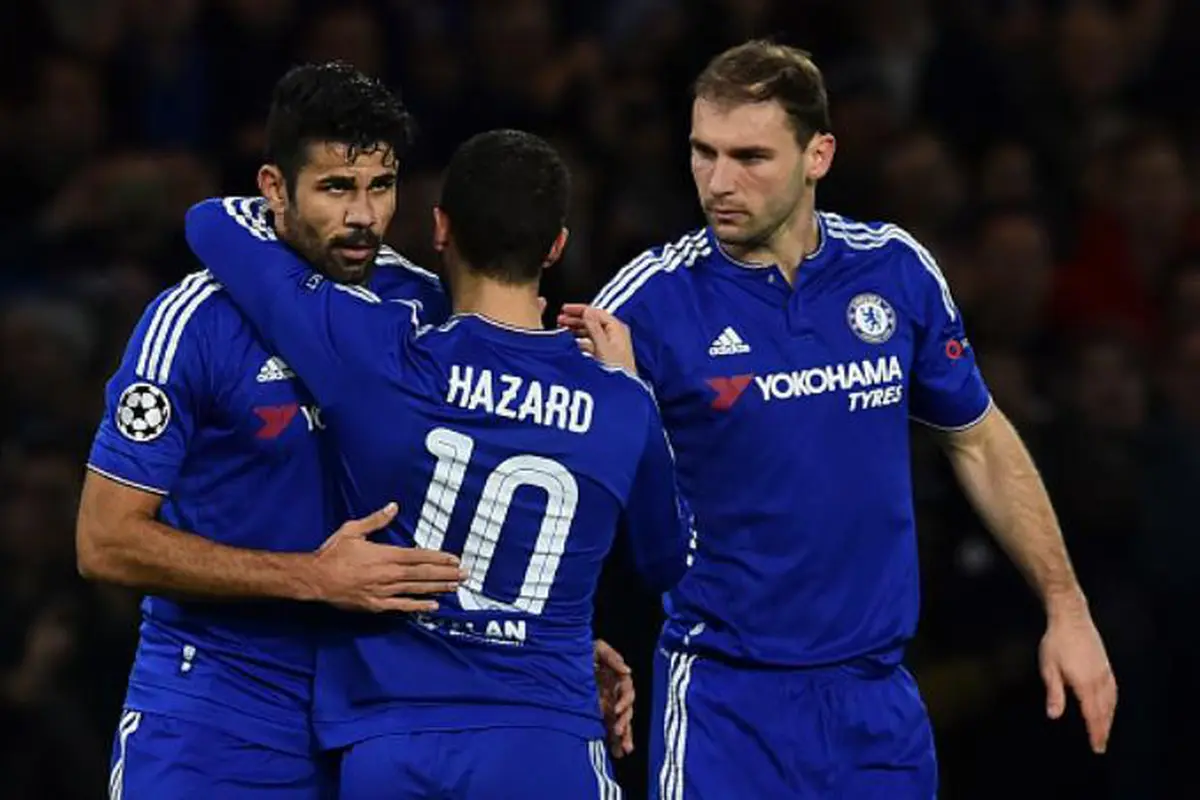 Diego Costa, Eden Hazard, dan Branislav Ivanovic