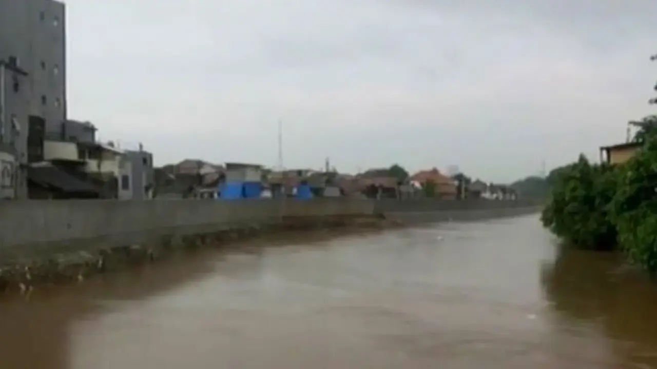 VIDEO: Air Sungai Ciliwung Merembes Lewat Tanggul 