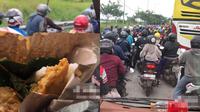 Kernet truk iming-imingi pemotor makanan (TikTok/@saya_pekok)