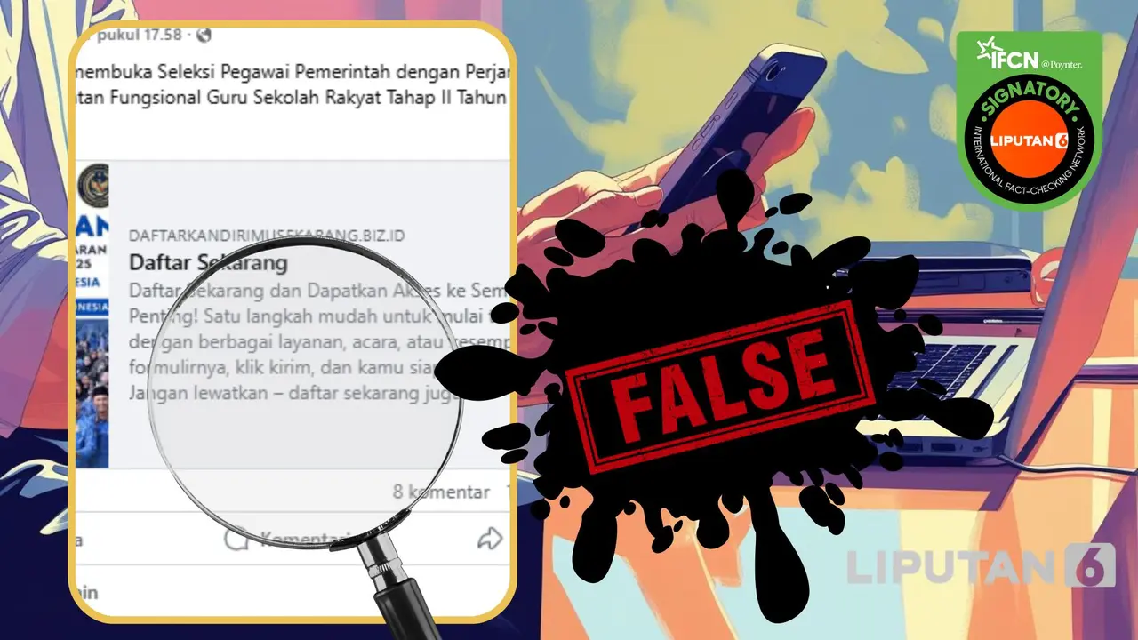 Tangkapan layar klaim link pendaftaran seleksi PPPK jabatan fungsional Guru Sekolah Rakyat