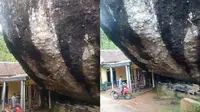Viral Rumah Terjepit di Samping Batu Raksasa, Penampakannya Bikin Ngeri (Sumber: TikTok/@ajahcikangkareng)