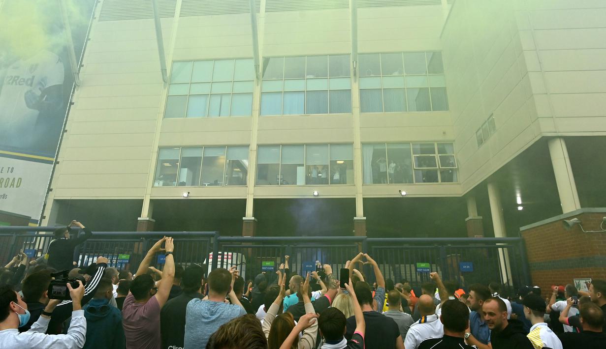 Foto Perayaan Leeds United Promosi Ke Liga Inggris Bola Liputan6 Com