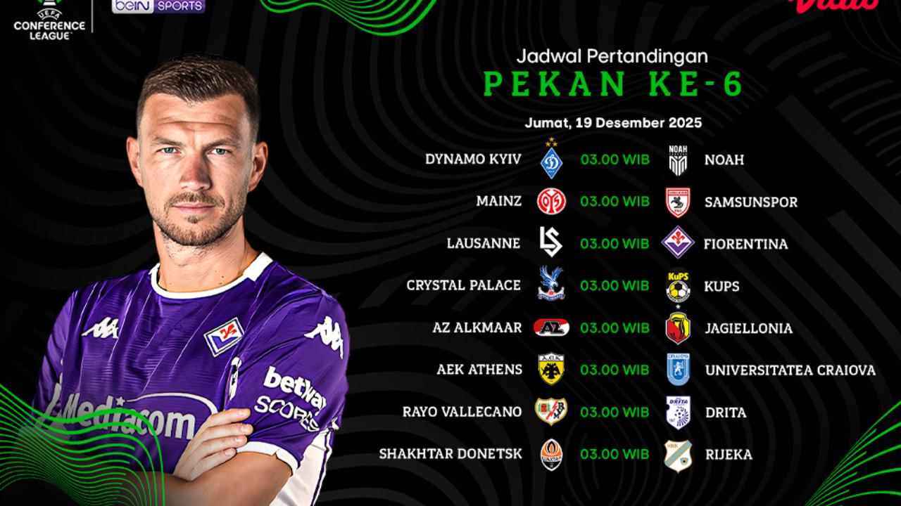 Berikut Jadwal Pertandingan UECL Pekan Ke-6 2025/26, Tayang di Vidio