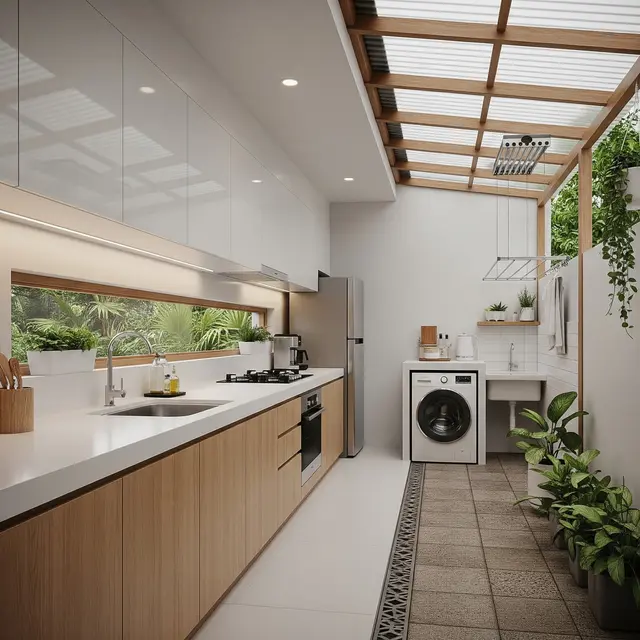 Model Dapur dan Jemuran Kecil Samping Rumah