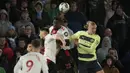 Pada menit ke-71 Erling Haaland gagal memanfaatkan peluang di mulut gawang Southampton hasil umpan silang Kevin De Bruyne. (AP Photo/ Alastair Grant)