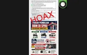 Cek Fakta: Hoaks Pertamina Berlakukan Aturan Baru Pembatasan Pembelian BBM