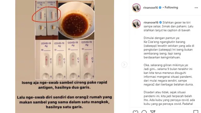 Rina Nose (Foto: Instagram/@rinanose16)