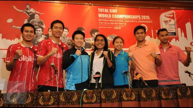 Konfrensi Pers Kontingen Bulutangkis Indonesia Jelang Kejuaraan Dunia 2015