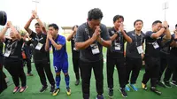 Timnas Thailand U-22 seusai memastikan melaju ke final SEA Games 2017 dengan mengalahkan Myanmar secara dramatis, Sabtu (26/8/2017). (Bola.com/FA Thailand)