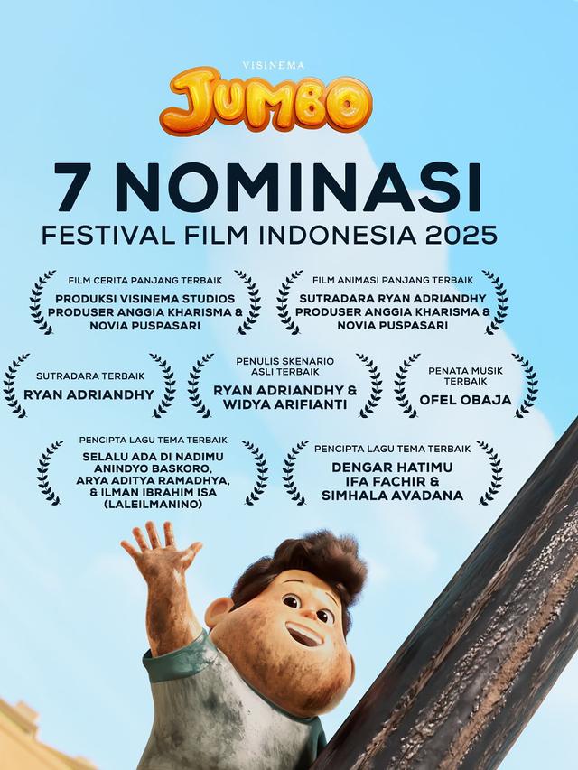 Deretan nominasi Piala Citra FFI 2025 yang didapat film Jumbo. (Foto: Dok. Istimewa)