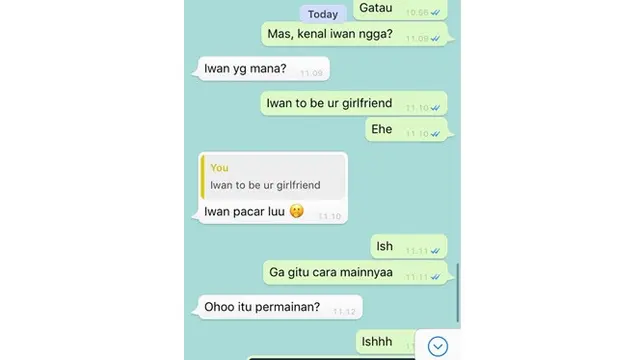 6 Chat Nembak Cewek Pakai Pelesetan Nama Iwan, Ada yang Jadian