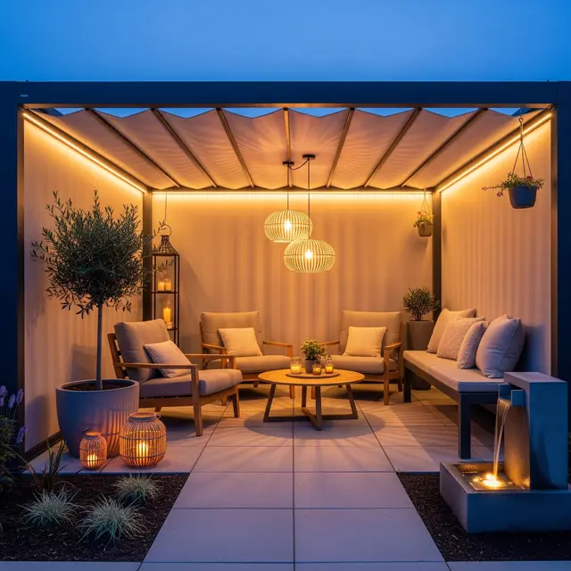 Ide Outdoor Lounge Ukuran 2x2 Meter (AI Generated)