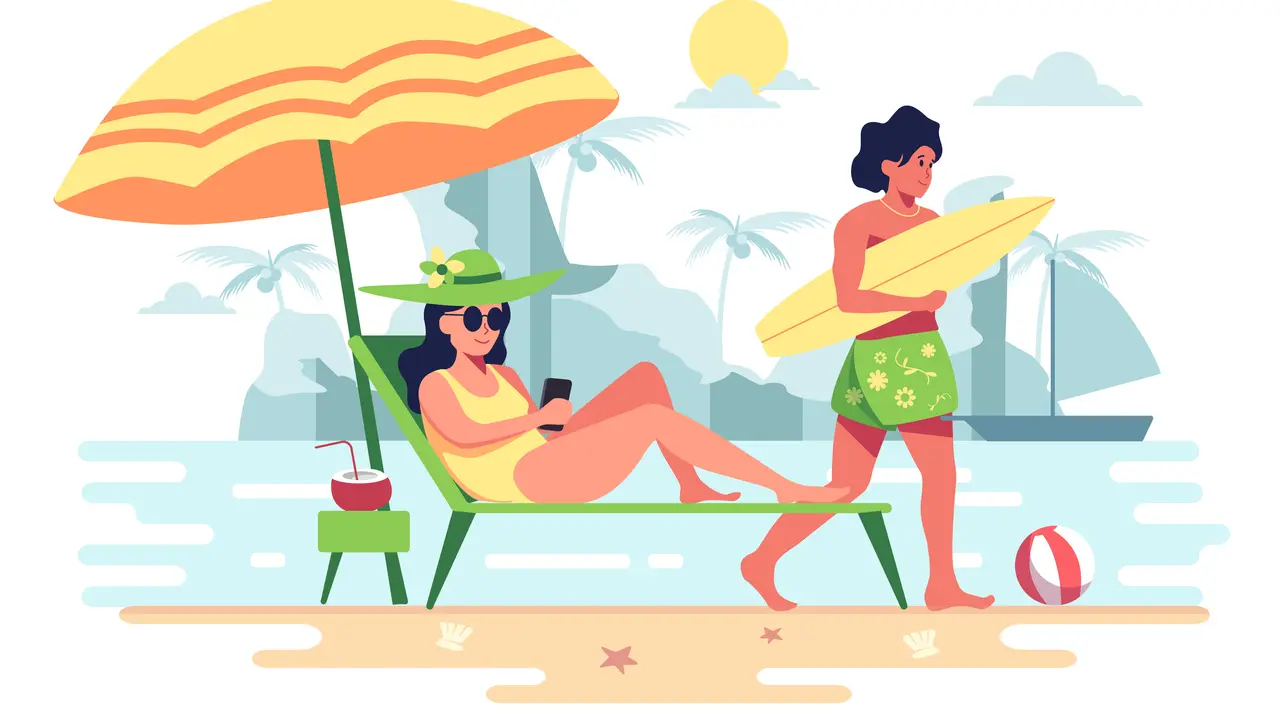 Ilustrasi berjemur