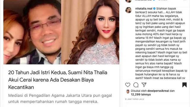Nita Thalia Bongkar Fakta Mengejutkan Soal Keuangan Selama Menikah dengan Suami