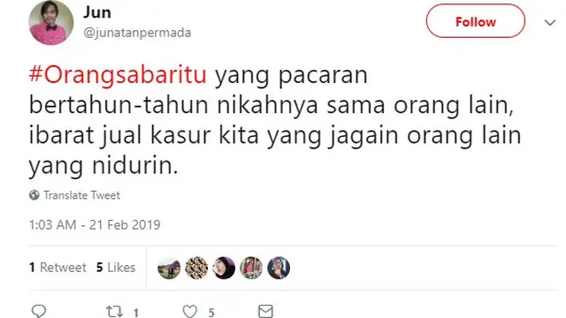 orang sabar itu (foto: @junatanpermada)