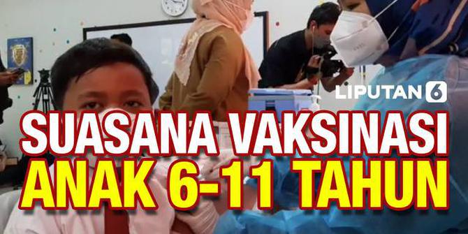 VIDEO: Suasana Vaksinasi Covid-19 Anak 6-11 Tahun di Jakarta