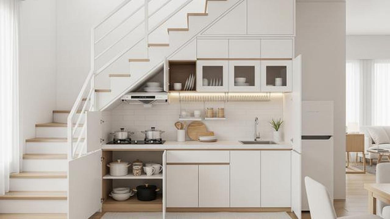 8 Model Dapur Bawah Tangga Rumah Minimalis, Hemat Tempat dan Tetap Estetik