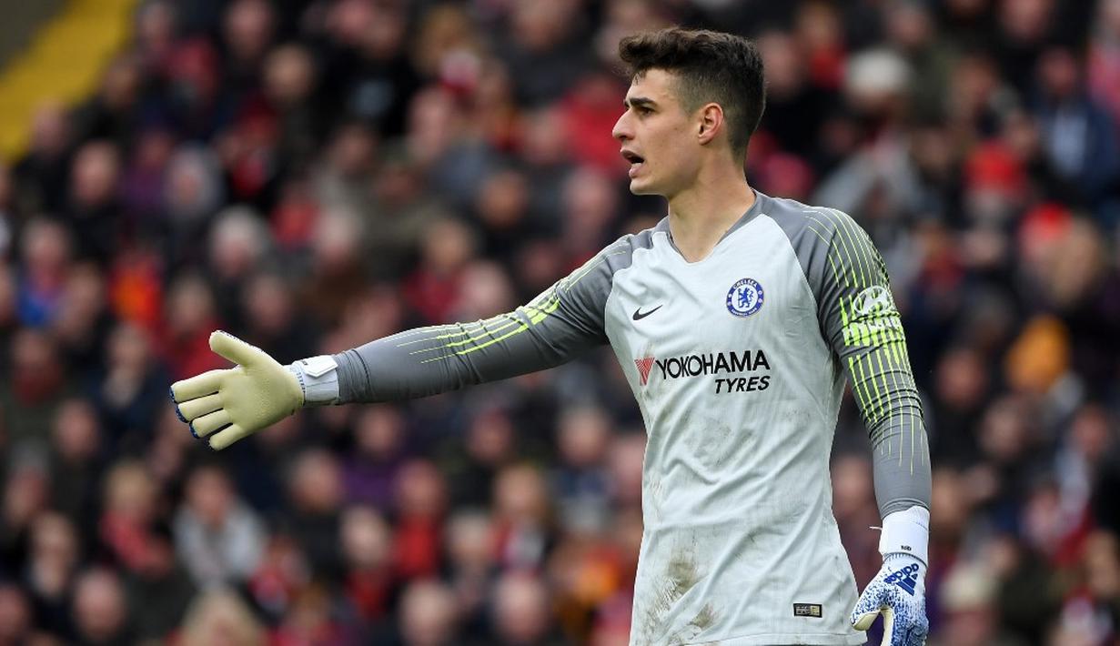 3. Kepa Arrizabalaga (Chelsea FC) - 36 pertandingan, 14 clean sheet (AFP/Paul Ellis)