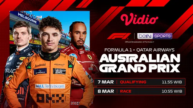 Jadwal Seri Pembuka Formula 1 Australian Grand Prix Eksklusif hanya di Vidio