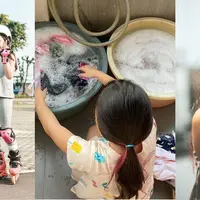 Anak-anak selebriti kerap menarik perhatian warganet. Tidak selalu manja, tapi juga ada  yang rajin membantu hingga mencuci baju. Salah satunya ada Gempita Nora Marten. [Instagram/gadiiing]