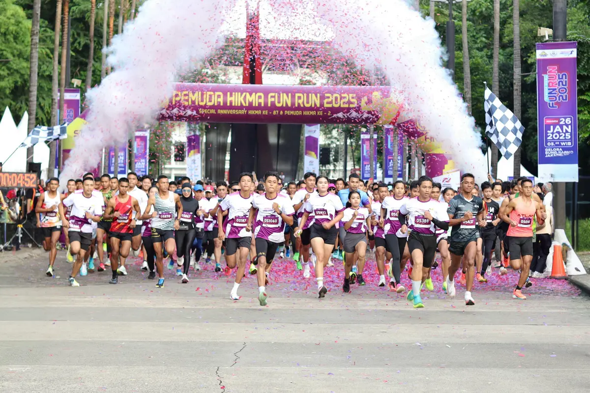 Ribuan peserta memadati Gelora Bung Karno (GBK) Jakarta, untuk mengikuti Pemuda Hikma Fun Run 2025, Minggu (26/1/2025) (Istimewa)