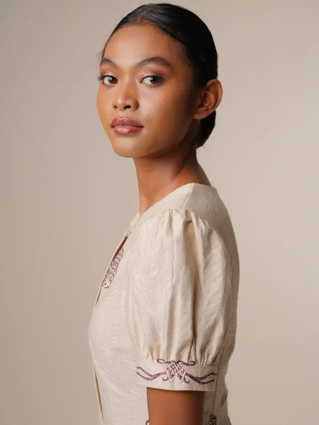 Batik Modern Lengan Puff Style Vintage
