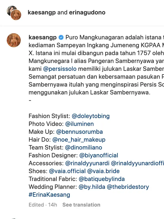 Unggahan Kaesang Pangarep. (Foto: Dok. Instagram @kaesangp)