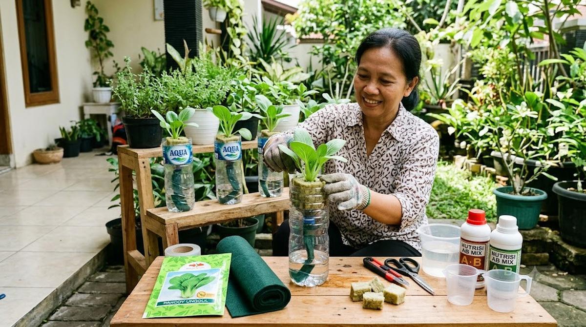 Cara Menanam Pakcoy Hidroponik di Botol Plastik Bekas