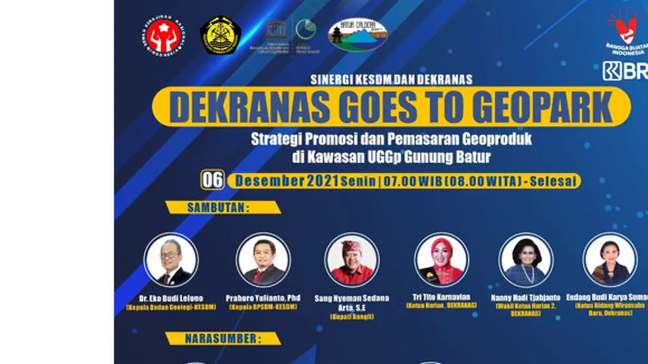 Webinar dan Pelatihan “Strategi Promosi dan Pemasaran Geoproduk di Kawasan UGGp Gunung Batur”.