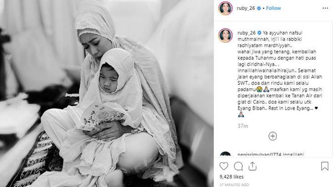 Aliya Rajasa mengabarkan meninggalnya Ibunda Presiden ke 6 RI Susilo Bambang Yudhoyono, Siti Habibah (foto: instagram  ruby_26))
