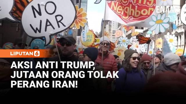 Gelombang demonstrasi besar-besaran menentang perang di Iran dan kebijakan Presiden Donald Trump terjadi serentak di berbagai wilayah Amerika Serikat hingga Eropa, Sabtu waktu setempat.