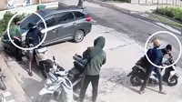 Detik-detik Kurir Paket Bikin Komplotan Pencuri Sepeda Motor Kocar-kacir