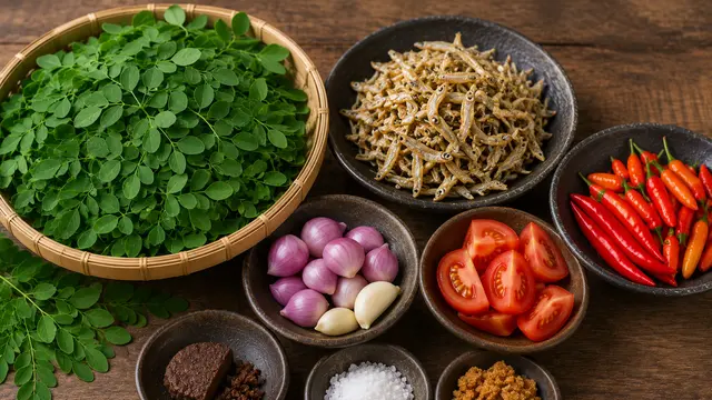 Bahan-bahan untuk Sambal Daun Kelor Teri