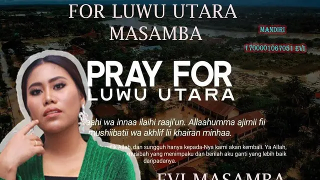 Tangkapan layar unggahan Evi Masamba di Instagramnya (Istimewa)