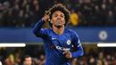 5. Willian - William menjadi andalan di lini serang Chelsea musim ini. Pemain 31 tahun asal Brasil ini menyumbangkan 9 gol dan 7 assist dari penampilannya di kompetisi Premier League. (AFP/Glyn Kirk)