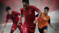 Timnas Indonesia - Mesin Permainan Timnas U-19: Witan Sulaeman, Beckham Putra, Jack Brown (Bola.com/Adreanus Titus)