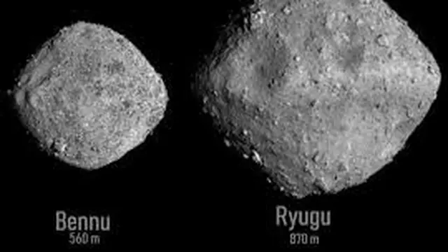 Ryugu dan Bennu (JAXA, U. Tokyo and collaborators; NASA/OSIRIS-REx))