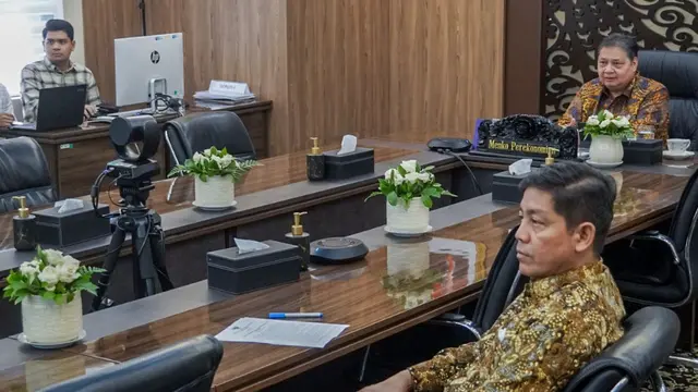 Menteri Koordinator Bidang Perekonomian Airlangga Hartarto dalam Rapat Kerja Teknis Fungsi Reskrim Polri Tahun 2024 yang digelar secara hybrid di Bali, Selasa (15/5/2024) (Foto: Kemenkoperekonomian)