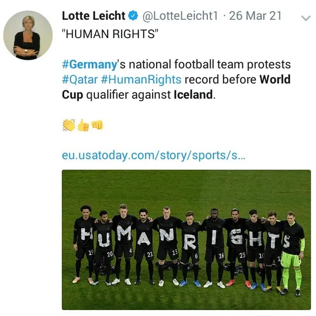 Protes Jerman saat pertandingan melawan Islandia (Foto: Screenshot Twitter @LotteLeicht1)