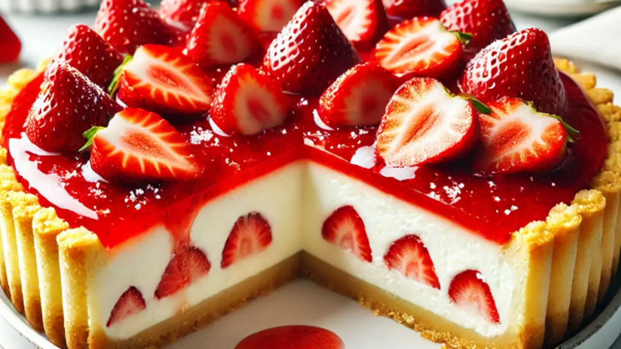 Resep Strawberry Cheese Pie yang Lembut dan Segar, Cocok untuk Sajian Spesial