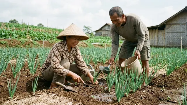 Cara Menanam Bawang Bombay (Foto: Gemini AI)